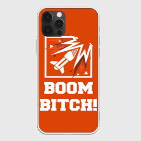 Чехол для iPhone 12 Pro Max с принтом Boom Bitch! , Силикон |  | Тематика изображения на принте: ace | diamond | epic | fails | funny | gameplay | mozzie | pro league | pvp | r6 | r6s | random | update | герой | дым | огонь | осада | пламя | радуга | снайпер | сражения | туман | шутер
