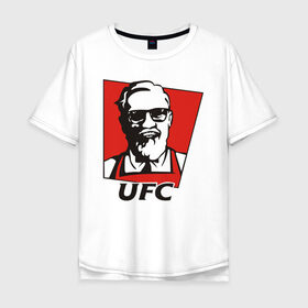 Мужская футболка хлопок Oversize с принтом UFC , 100% хлопок | свободный крой, круглый ворот, “спинка” длиннее передней части | mcgregor | боец | единоборства | конор макгрегор | макгрегор | спорт