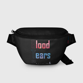Поясная сумка 3D с принтом Blood Tears Sweat , 100% полиэстер | плотная ткань, ремень с регулируемой длиной, внутри несколько карманов для мелочей, основное отделение и карман с обратной стороны сумки застегиваются на молнию | Тематика изображения на принте: bangtan | bighit | boy | fake love | j hope | jimin | jin | jungkook | korea | kpop | live | luv | mic drop | rm | suga | v | with | бтс | кей | поп