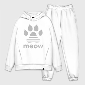 Мужской костюм хлопок OVERSIZE с принтом Meow ,  |  | animal | cat | cute | kitty | meow | друг | животные | киска | китти | кот | котенок | котик | кошечка | кошка | лев | леопард | милый | мур | мяу | пантера | питомец | рысь | тигр | улыбка