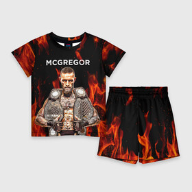 Детский костюм с шортами 3D с принтом CONOR McGREGOR. ,  |  | conor | conor mcgregor | ufs | бокс | дональд серроне | ирландский боец | конор | конор макгрегор | конор макгрегор vs дональд серроне | макгрегор | профессиональный бокс | смешанные бои