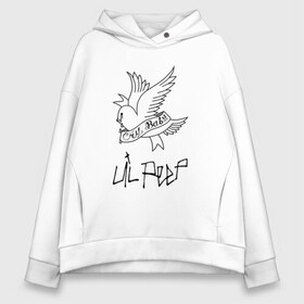 Женское худи Oversize хлопок с принтом LIL PEEP , френч-терри — 70% хлопок, 30% полиэстер. Мягкий теплый начес внутри —100% хлопок | боковые карманы, эластичные манжеты и нижняя кромка, капюшон на магнитной кнопке | lil peep | lil prince | pink | зарубежная музыка | лил пип | маленький принц