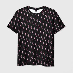 Мужская футболка 3D с принтом LiL PEEP Pattern , 100% полиэфир | прямой крой, круглый вырез горловины, длина до линии бедер | lil peep | lil prince | pink | зарубежная музыка | лил пип | маленький принц