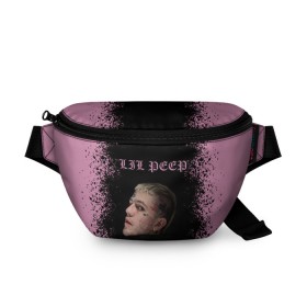 Поясная сумка 3D с принтом LiL PEEP , 100% полиэстер | плотная ткань, ремень с регулируемой длиной, внутри несколько карманов для мелочей, основное отделение и карман с обратной стороны сумки застегиваются на молнию | lil peep | lil prince | pink | зарубежная музыка | лил пип | маленький принц