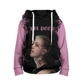 Детская толстовка 3D с принтом LiL PEEP , 100% полиэстер | двухслойный капюшон со шнурком для регулировки, мягкие манжеты на рукавах и по низу толстовки, спереди карман-кенгуру с мягким внутренним слоем | lil peep | lil prince | pink | зарубежная музыка | лил пип | маленький принц