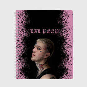 Тетрадь с принтом LiL PEEP , 100% бумага | 48 листов, плотность листов — 60 г/м2, плотность картонной обложки — 250 г/м2. Листы скреплены сбоку удобной пружинной спиралью. Уголки страниц и обложки скругленные. Цвет линий — светло-серый
 | lil peep | lil prince | pink | зарубежная музыка | лил пип | маленький принц