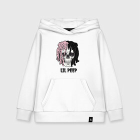 Детская толстовка хлопок с принтом Lil Peep , 100% хлопок | Круглый горловой вырез, эластичные манжеты, пояс, капюшен | lil | lil peep | music | new | peep | rap | rip | skull | лил | музыка | пеп | пип | рэп | рэпер | скилет | череп