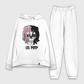 Женский костюм хлопок Oversize с принтом Lil Peep ,  |  | Тематика изображения на принте: lil | lil peep | music | new | peep | rap | rip | skull | лил | музыка | пеп | пип | рэп | рэпер | скилет | череп
