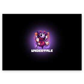 Поздравительная открытка с принтом UNDERTALE , 100% бумага | плотность бумаги 280 г/м2, матовая, на обратной стороне линовка и место для марки
 | asriel dreemurr | chara | frisk | gaster blaster | sans | undertale | азриэль дримурр | андертейл | андрайн | гастер | меттатон | санс | фриск | чара