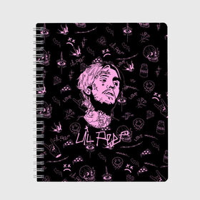 Тетрадь с принтом LIL PEEP , 100% бумага | 48 листов, плотность листов — 60 г/м2, плотность картонной обложки — 250 г/м2. Листы скреплены сбоку удобной пружинной спиралью. Уголки страниц и обложки скругленные. Цвет линий — светло-серый
 | Тематика изображения на принте: lil peep | lil prince | pink | зарубежная музыка | лил пип | маленький принц