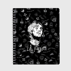 Тетрадь с принтом LIL PEEP , 100% бумага | 48 листов, плотность листов — 60 г/м2, плотность картонной обложки — 250 г/м2. Листы скреплены сбоку удобной пружинной спиралью. Уголки страниц и обложки скругленные. Цвет линий — светло-серый
 | lil peep | lil prince | pink | зарубежная музыка | лил пип | маленький принц