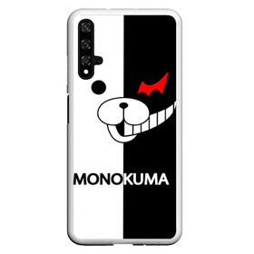 Чехол для Honor 20 с принтом MONOKUMA , Силикон | Область печати: задняя сторона чехла, без боковых панелей | anime | bear | black  white | danganronpa | kurokuma | monodam | monokuma | monomi | monotaro | pink | rabbit | school | shirokuma | аниме | главарь | мoноми | монокума | черно белый | школа