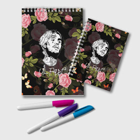 Блокнот с принтом LIL PEEP ROSES , 100% бумага | 48 листов, плотность листов — 60 г/м2, плотность картонной обложки — 250 г/м2. Листы скреплены удобной пружинной спиралью. Цвет линий — светло-серый
 | Тематика изображения на принте: lil peep | lil prince | pink | зарубежная музыка | лил пип | маленький принц