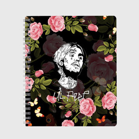 Тетрадь с принтом LIL PEEP ROSES , 100% бумага | 48 листов, плотность листов — 60 г/м2, плотность картонной обложки — 250 г/м2. Листы скреплены сбоку удобной пружинной спиралью. Уголки страниц и обложки скругленные. Цвет линий — светло-серый
 | Тематика изображения на принте: lil peep | lil prince | pink | зарубежная музыка | лил пип | маленький принц