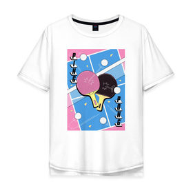 Мужская футболка хлопок Oversize с принтом ping pong , 100% хлопок | свободный крой, круглый ворот, “спинка” длиннее передней части | 