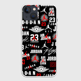 Чехол для iPhone 13 с принтом MICHAEL JORDAN LOGOBOMBING ,  |  | 23 | bulls | chicago bulls | jordan | logo | michael jordan | nba | paris saint germain | psg | red | sport | быки | джордан | лого | майкл джордан | псж | спорт | чикаго буллс