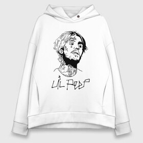 Женское худи Oversize хлопок с принтом LIL PEEP , френч-терри — 70% хлопок, 30% полиэстер. Мягкий теплый начес внутри —100% хлопок | боковые карманы, эластичные манжеты и нижняя кромка, капюшон на магнитной кнопке | lil peep | lil prince | pink | зарубежная музыка | лил пип | маленький принц