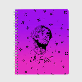 Тетрадь с принтом LIL PEEP , 100% бумага | 48 листов, плотность листов — 60 г/м2, плотность картонной обложки — 250 г/м2. Листы скреплены сбоку удобной пружинной спиралью. Уголки страниц и обложки скругленные. Цвет линий — светло-серый
 | lil peep | lil prince | pink | зарубежная музыка | зарубежный рэп | лил пип | маленький принц