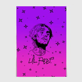 Постер с принтом LIL PEEP. , 100% бумага
 | бумага, плотность 150 мг. Матовая, но за счет высокого коэффициента гладкости имеет небольшой блеск и дает на свету блики, но в отличии от глянцевой бумаги не покрыта лаком | lil peep | lil prince | pink | зарубежная музыка | зарубежный рэп | лил пип | маленький принц