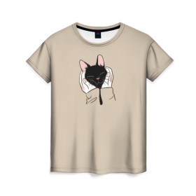 Женская футболка 3D с принтом Милая кошечка , 100% полиэфир ( синтетическое хлопкоподобное полотно) | прямой крой, круглый вырез горловины, длина до линии бедер | cat | детское платье с кошкой | для девочек | кот | кошка | милая | милая футболка | мужская футболка | рюкзак с кошкой | футболка | футболка 3d | футболка женская | футболка с котом