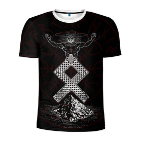 Мужская футболка 3D спортивная с принтом Один , 100% полиэстер с улучшенными характеристиками | приталенный силуэт, круглая горловина, широкие плечи, сужается к линии бедра | бог | вегвизир | горы | легенда | магия | один | рисунок | руна | скандинавия