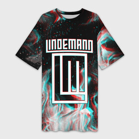 Платье-футболка 3D с принтом LINDEMANN GLITCH ,  |  | lindemann | lm | rock | кристиан лоренц | линдеманн | лм | музыка | рок | тилль линдеманн
