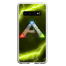 Чехол для Samsung Galaxy S10 с принтом Ark Survival Evolved , Силикон | Область печати: задняя сторона чехла, без боковых панелей | ark survival evolved | dino | game | динозавр | игры