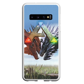 Чехол для Samsung Galaxy S10 с принтом Ark Survival Evolved , Силикон | Область печати: задняя сторона чехла, без боковых панелей | ark survival evolved | dino | game | динозавр | игры