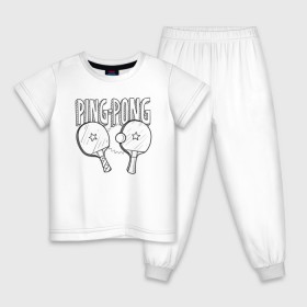 Детская пижама хлопок с принтом пинг понг , 100% хлопок |  брюки и футболка прямого кроя, без карманов, на брюках мягкая резинка на поясе и по низу штанин
 | Тематика изображения на принте: ping pong | настольный теннис | пинг понг | спорт | теннис