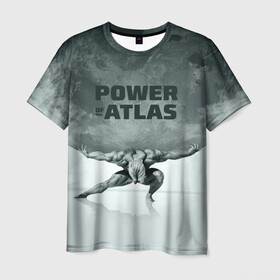Мужская футболка 3D с принтом Power of the Atlas , 100% полиэфир | прямой крой, круглый вырез горловины, длина до линии бедер | atlas | power | powerlifting | sport | strength | weightlifting | атлант | бодибилдинг | качок | пауэрлифтинг | сила | спорт