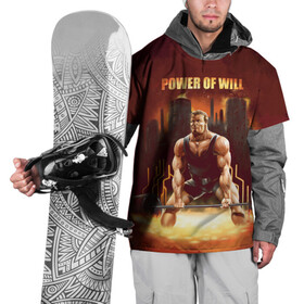 Накидка на куртку 3D с принтом Power of will , 100% полиэстер |  | power | powerlifting | sport | strength | weightlifting | бодибилдинг | качок | пауэрлифтинг | сила | спорт