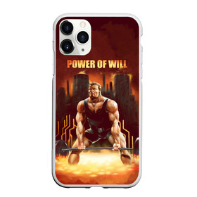 Чехол для iPhone 11 Pro матовый с принтом Power of will , Силикон |  | Тематика изображения на принте: power | powerlifting | sport | strength | weightlifting | бодибилдинг | качок | пауэрлифтинг | сила | спорт