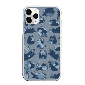 Чехол для iPhone 11 Pro матовый с принтом Камуфляж с котиками (серо-голубой) , Силикон |  | cat | cats | армия | военный | воин | герой | день защитника | день защитника отечества | десант | защитник | капитан | котики | коты | котэ | котята | кошки | мальчишник | мужчинам | омон | охота | охранник