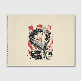 Альбом для рисования с принтом Токийский гуль , 100% бумага
 | матовая бумага, плотность 200 мг. | ccg | cover | ghoul | jack | kaneki | kureo | mado | tokyo | touka | unravel | гуль | канеки кен | куинкс | сёдзё | сова | токийский | ужасы | хайсе сасаки