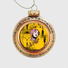 Стеклянный ёлочный шар с принтом Lil Peep , Стекло | Диаметр: 80 мм | lil | peep | автор | модель | певец | рэпер | хип хоп | эмо рэп.