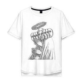 Мужская футболка хлопок Oversize с принтом Просветление, Нирвана , 100% хлопок | свободный крой, круглый ворот, “спинка” длиннее передней части | 