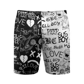 Мужские шорты спортивные с принтом LIL PEEP LOGOBOMBING ,  |  | lil peep | lil prince | pink | зарубежная музыка | лил пип | маленький принц