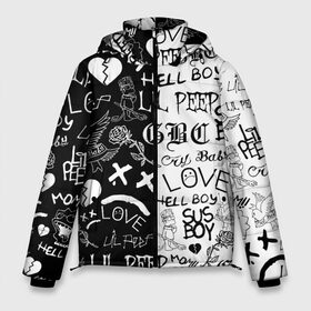 Мужская зимняя куртка 3D с принтом LIL PEEP LOGOBOMBING , верх — 100% полиэстер; подкладка — 100% полиэстер; утеплитель — 100% полиэстер | длина ниже бедра, свободный силуэт Оверсайз. Есть воротник-стойка, отстегивающийся капюшон и ветрозащитная планка. 

Боковые карманы с листочкой на кнопках и внутренний карман на молнии. | Тематика изображения на принте: lil peep | lil prince | pink | зарубежная музыка | лил пип | маленький принц