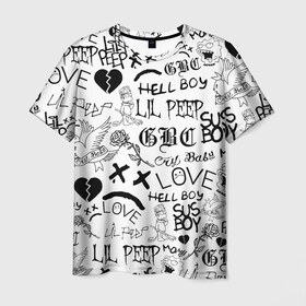 Мужская футболка 3D с принтом LIL PEEP | ЛИЛ ПИП LOGOBOMBING , 100% полиэфир | прямой крой, круглый вырез горловины, длина до линии бедер | lil peep | lil prince | pink | зарубежная музыка | лил пип | маленький принц