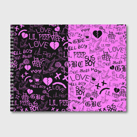 Альбом для рисования с принтом LIL PEEP LOGOBOMBING BLACK PINK , 100% бумага
 | матовая бумага, плотность 200 мг. | lil peep | lil prince | pink | зарубежная музыка | лил пип | маленький принц