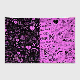Флаг-баннер с принтом LIL PEEP LOGOBOMBING BLACK PINK , 100% полиэстер | размер 67 х 109 см, плотность ткани — 95 г/м2; по краям флага есть четыре люверса для крепления | lil peep | lil prince | pink | зарубежная музыка | лил пип | маленький принц