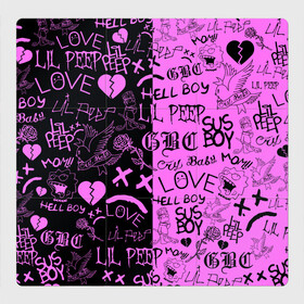 Магнитный плакат 3Х3 с принтом LIL PEEP LOGOBOMBING BLACK PINK , Полимерный материал с магнитным слоем | 9 деталей размером 9*9 см | lil peep | lil prince | pink | зарубежная музыка | лил пип | маленький принц