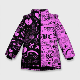 Зимняя куртка для девочек 3D с принтом LIL PEEP LOGOBOMBING BLACK PINK , ткань верха — 100% полиэстер; подклад — 100% полиэстер, утеплитель — 100% полиэстер. | длина ниже бедра, удлиненная спинка, воротник стойка и отстегивающийся капюшон. Есть боковые карманы с листочкой на кнопках, утяжки по низу изделия и внутренний карман на молнии. 

Предусмотрены светоотражающий принт на спинке, радужный светоотражающий элемент на пуллере молнии и на резинке для утяжки. | lil peep | lil prince | pink | зарубежная музыка | лил пип | маленький принц