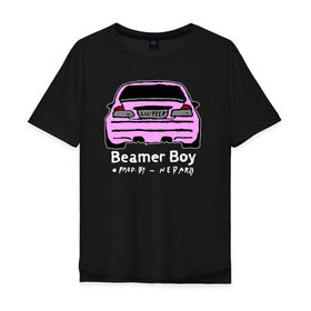 Мужская футболка хлопок Oversize с принтом LIL PEEP BEAMER BOY , 100% хлопок | свободный крой, круглый ворот, “спинка” длиннее передней части | 