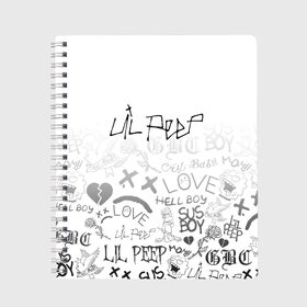 Тетрадь с принтом LIL PEEP , 100% бумага | 48 листов, плотность листов — 60 г/м2, плотность картонной обложки — 250 г/м2. Листы скреплены сбоку удобной пружинной спиралью. Уголки страниц и обложки скругленные. Цвет линий — светло-серый
 | Тематика изображения на принте: lil peep | lil prince | pink | зарубежная музыка | лил пип | маленький принц