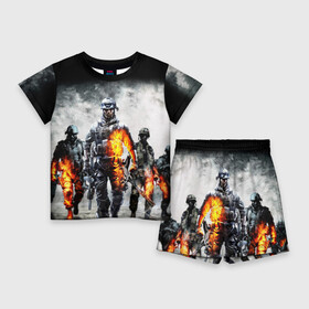 Детский костюм с шортами 3D с принтом Battlefield  Батлфилд (Z) ,  |  | battlefield | ea digital illusions ce | special forces | батлфилд | поле боя | шутер