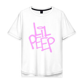 Мужская футболка хлопок Oversize с принтом LIL PEEP , 100% хлопок | свободный крой, круглый ворот, “спинка” длиннее передней части | lil peep | lil prince | pink | зарубежная музыка | лил пип | маленький принц