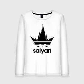 Женский лонгслив хлопок с принтом Saiyan , 100% хлопок |  | adidas | logo | manga | training | абибас | адидас | брутальный | воин | герой | главный | жемчуг | зарядка | из | кавай | копия | крутой | кулак | лицо | м | малыш | манга | мастер | милый | мотивация | надпись | облако