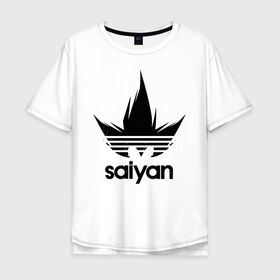 Мужская футболка хлопок Oversize с принтом Saiyan , 100% хлопок | свободный крой, круглый ворот, “спинка” длиннее передней части | adidas | logo | manga | training | абибас | адидас | брутальный | воин | герой | главный | жемчуг | зарядка | из | кавай | копия | крутой | кулак | лицо | м | малыш | манга | мастер | милый | мотивация | надпись | облако