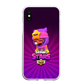 Чехол для iPhone XS Max матовый с принтом brawl stars sandy , Силикон | Область печати: задняя сторона чехла, без боковых панелей | brawl stars | brawl stars sandy | legendary brawler | leon | leon shark | sandy | shark | stars | акула | бравл стар сэнди | леон акула | сенди | сэнди